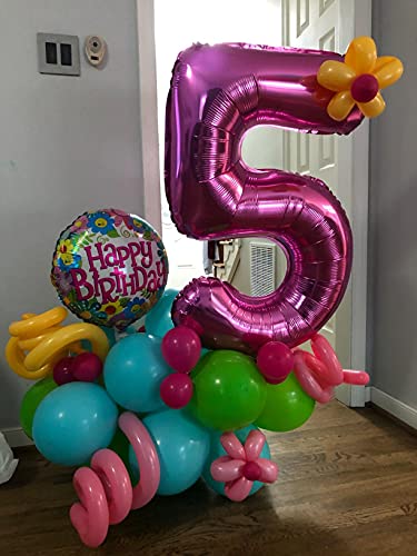 40 Inch Pink Jumbo Number Balloons for Birthday Foil Balloon Party Decorations