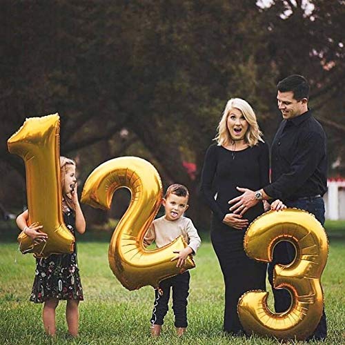 40 Inch Large Gold Number Balloon for Birthday Anniversary Party Celebration Decorations