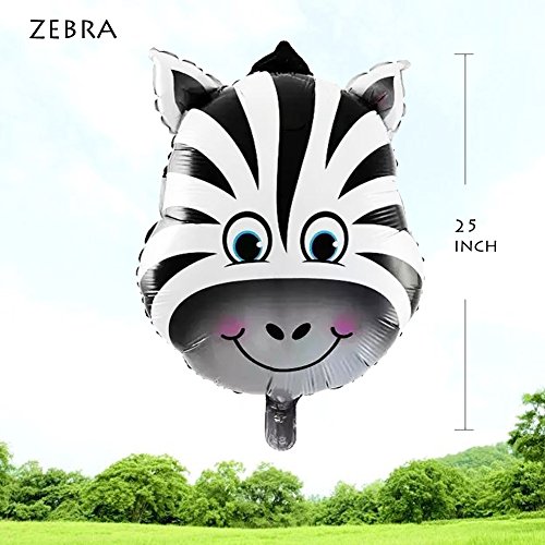 6pcs Giant Zoo Animal Balloons Kit For Jungle Safari Animals Theme Birthday Party Decorations