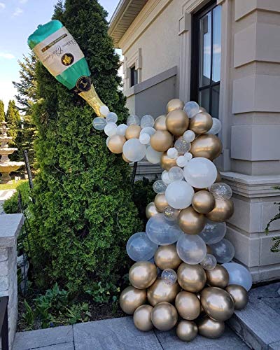 88 PCS Gold Silver Champagne Bottle Balloon Kit for Wedding and Bridal Shower
