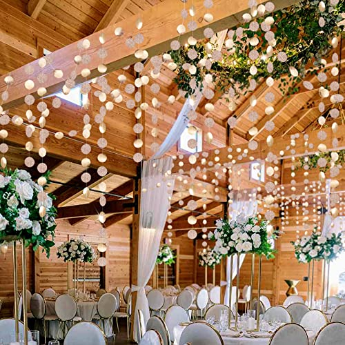 Glitter Champagne Circle Dots Garland Bunting for Wedding Bachelorette