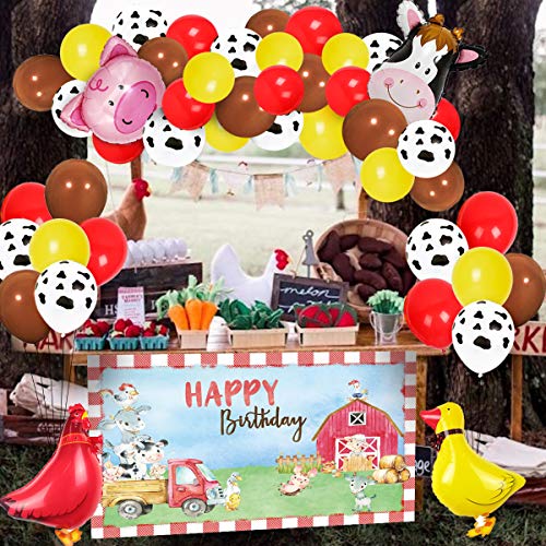 75pcs Farm Animal Balloons Decorations for Farm Barnyard Party Decorations