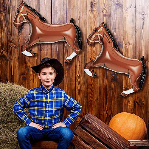 8 Pieces Mini Foil Horse Balloon Brown Horse Balloon Animal Themed Party Decorations