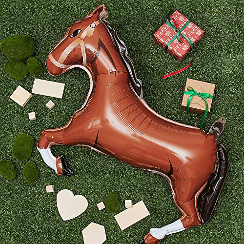 8 Pieces Mini Foil Horse Balloon Brown Horse Balloon Animal Themed Party Decorations
