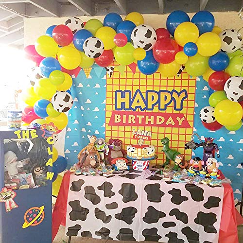 120pcs Toy Inspired Cow Printed Balloons Arch for Kids Birthday Party