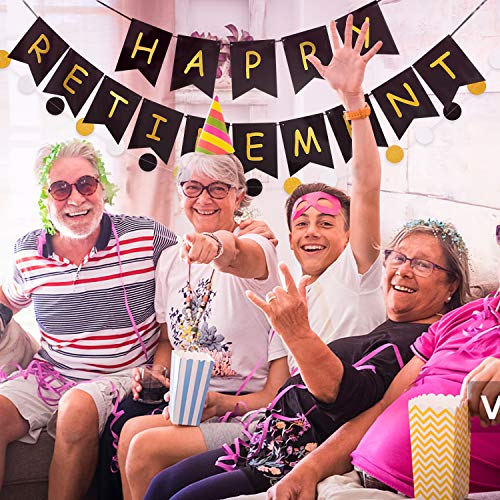 Happy Retirement Banner for Retirement Party Decorations Supplies