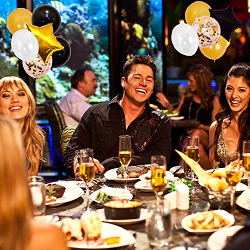 Black and Gold Birthday Decorations for Men with Balloons and Banners