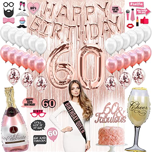 75 Piece 60th Birthday Decorations Women Happy 60th Birthday Gifts For Women
