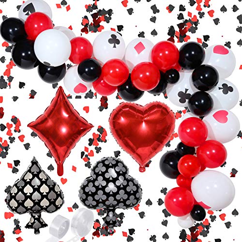 116 Pieces Casino Balloons Garland Arch Kit for Casino Theme Party