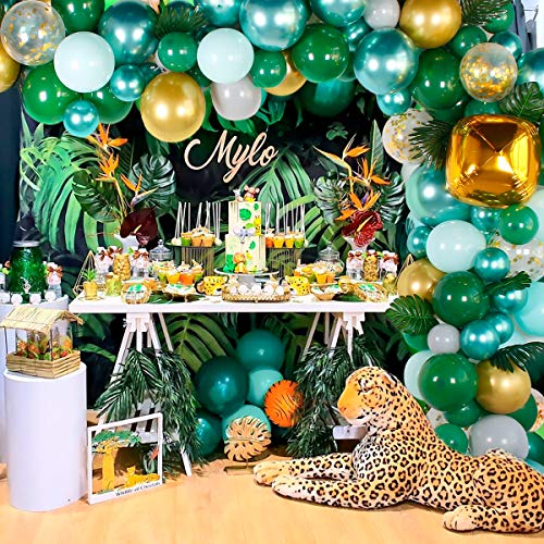 167pcs Tropical Jungle Safari Balloon Arch Kit for Baby Shower Decorations