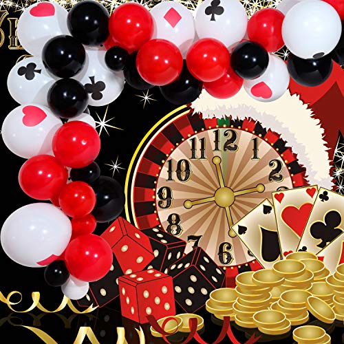 116 Pieces Casino Balloons Garland Arch Kit for Casino Theme Party
