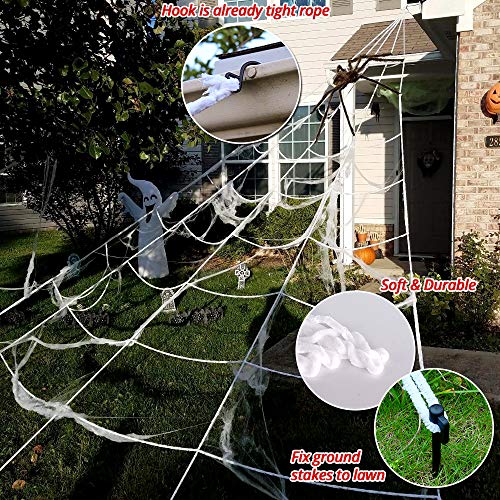 Giant Spider Fake Spider with Triangular Huge Spider Web for Halloween Decorations