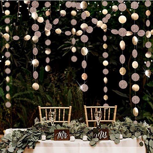Glitter Champagne Circle Dots Garland Bunting for Wedding Bachelorette