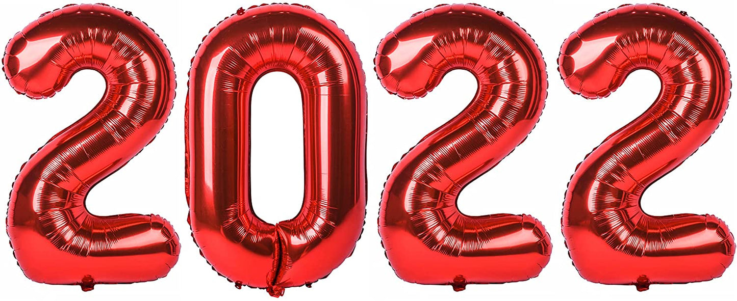40 Inch Red Large Numbers Jumbo Balloons for Birthday Party Decorations