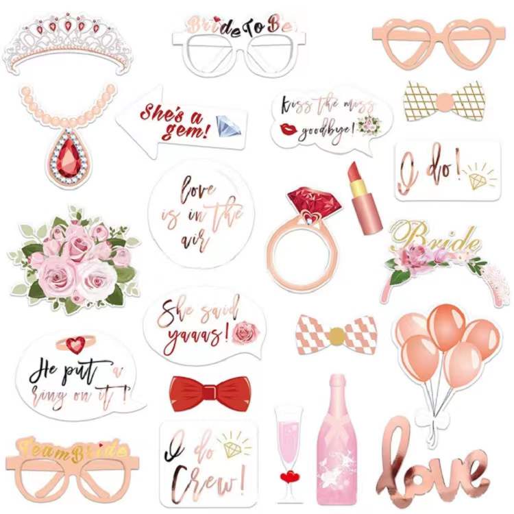 Bridal Shower Photo Props | Bachelorette Party Photo Booth Props