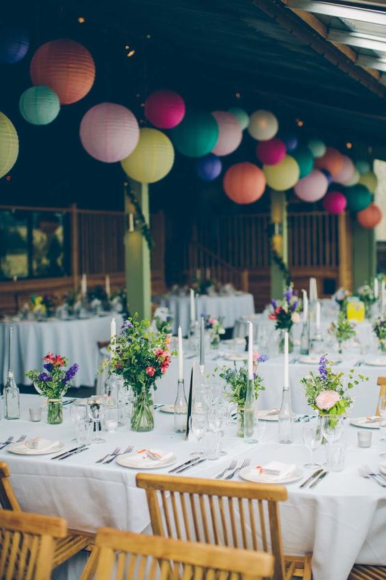 Large Assortment of 15 Pcs Colorful Paper Lanterns for Home Decor Weddings