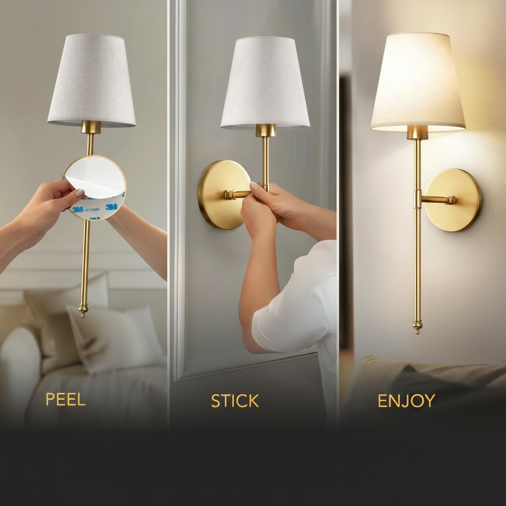Elegant Wireless Wall Sconces - Tool-free installation