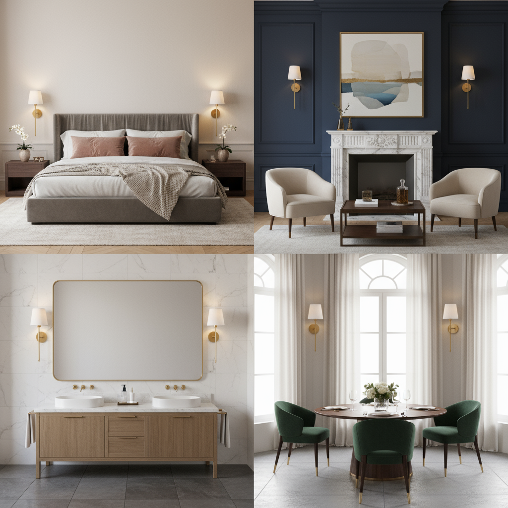 Elegant Wireless Wall Sconces - Tool-free installation