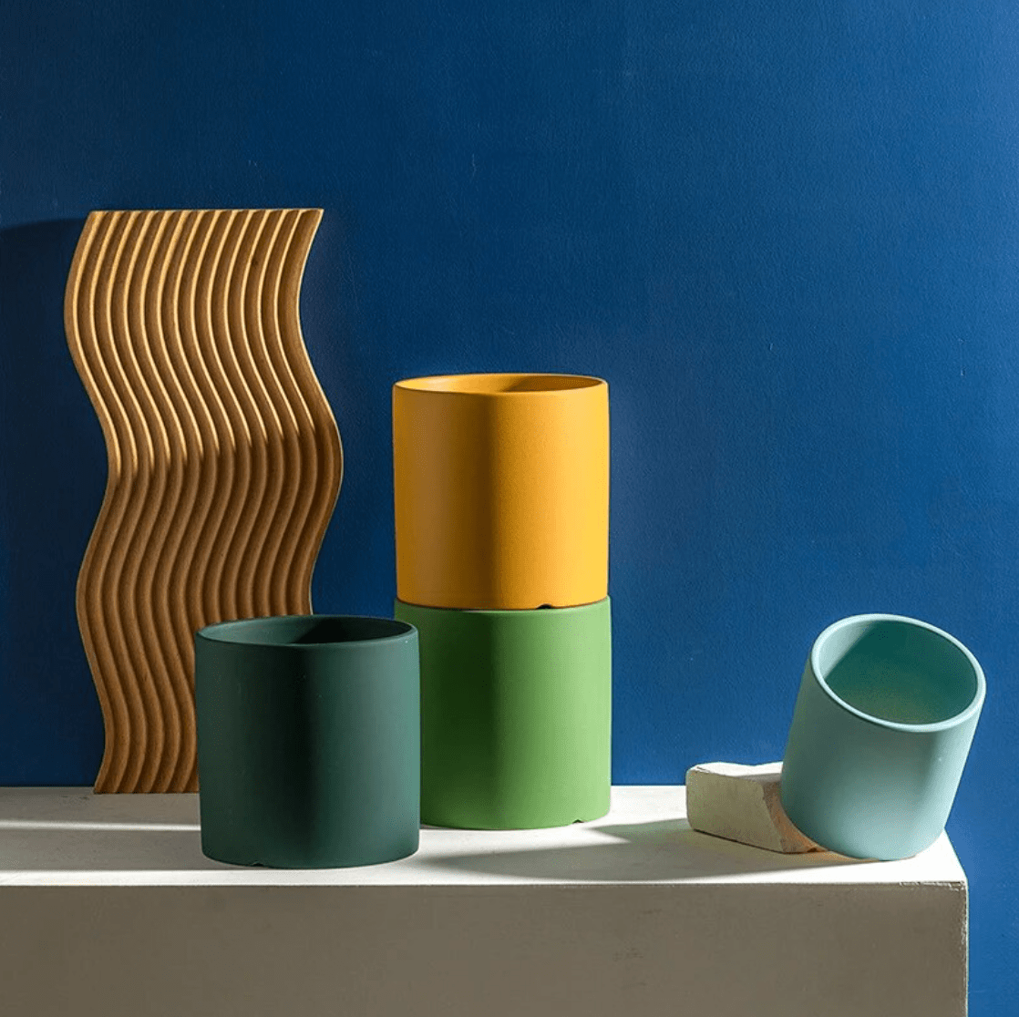 Flower Planter | Matte Finish | Includes Drainage Hole and Saucer | Nordic Style Pot
