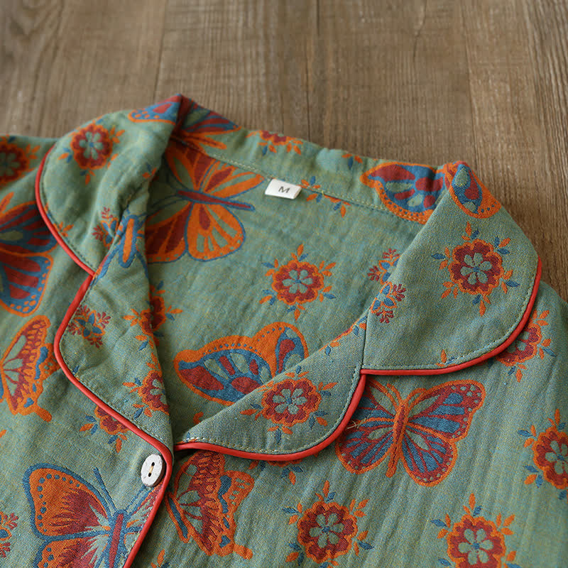 Ownkoti Vintage Butterfly Print Cotton Loungewear Set - image 2
