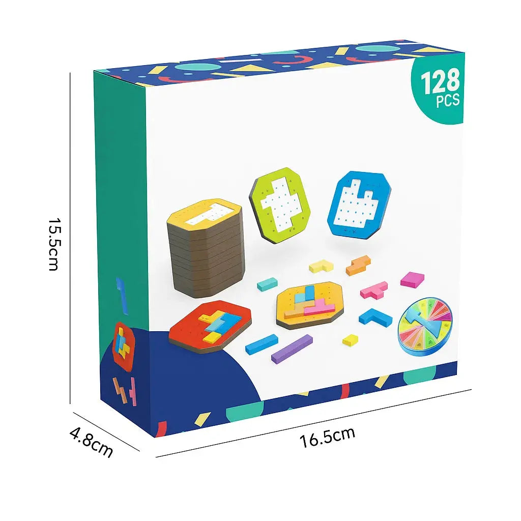 Logic Puzzle Game Board with Shape Pieces for Kids & Adults