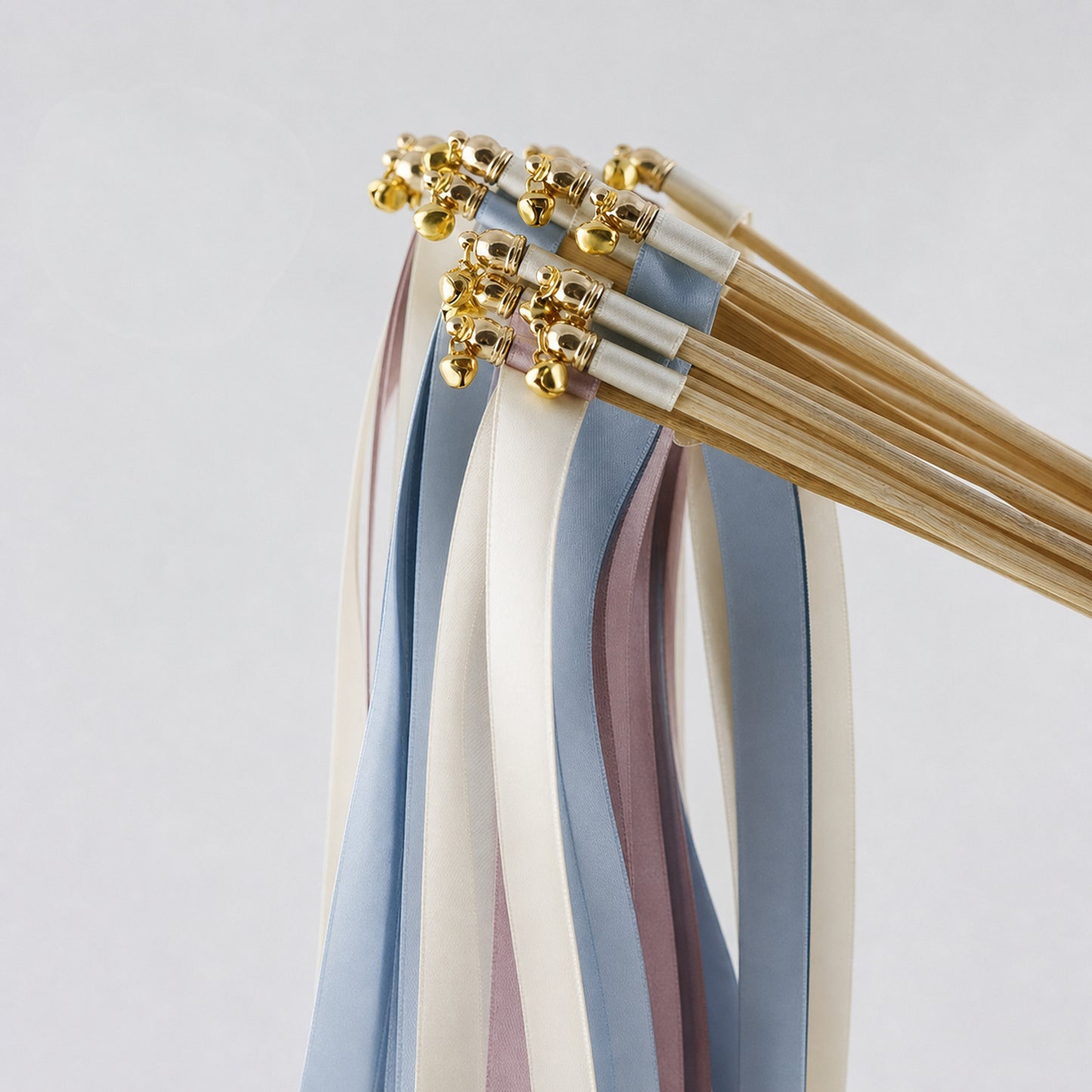 Ivory, Dusty Blue and Antique Mauve Handmade Ribbon Wands - Heirloom Blue and Mauve Wedding Send-Off