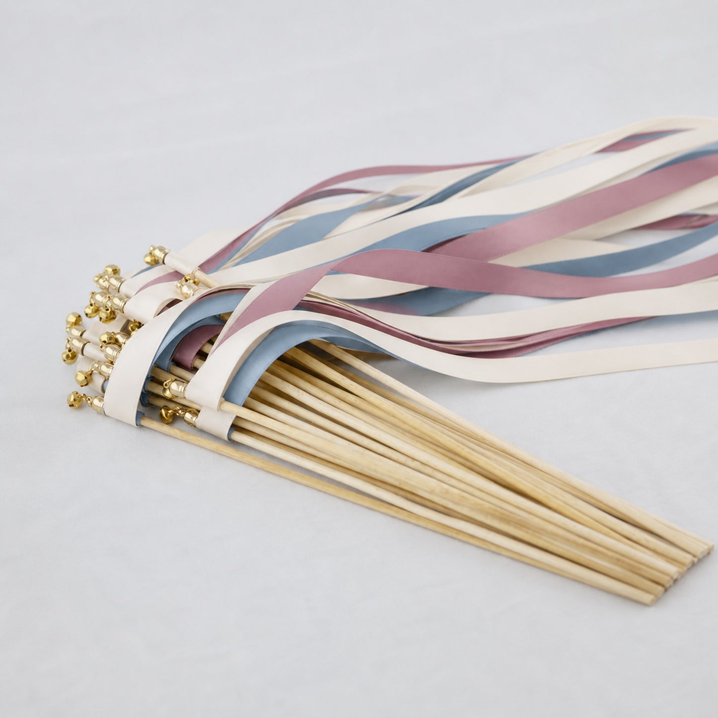 Ivory, Dusty Blue and Antique Mauve Handmade Ribbon Wands - Heirloom Blue and Mauve Wedding Send-Off