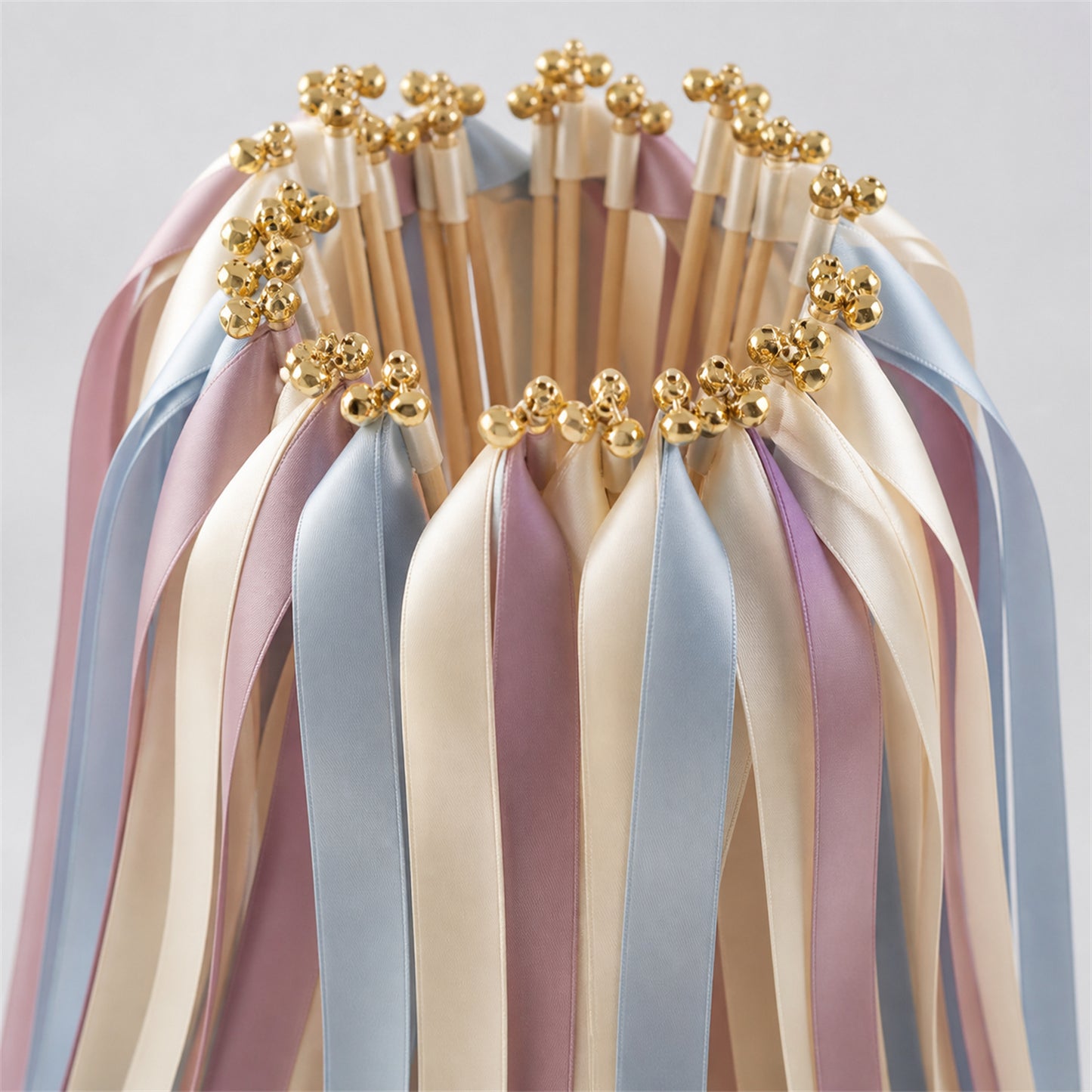 Ivory, Dusty Blue and Antique Mauve Handmade Ribbon Wands - Heirloom Blue and Mauve Wedding Send-Off
