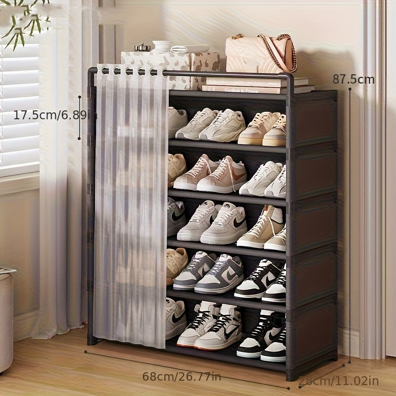 Foldable Shoe Rack with Dust Protection - 4 to 7 Tiers