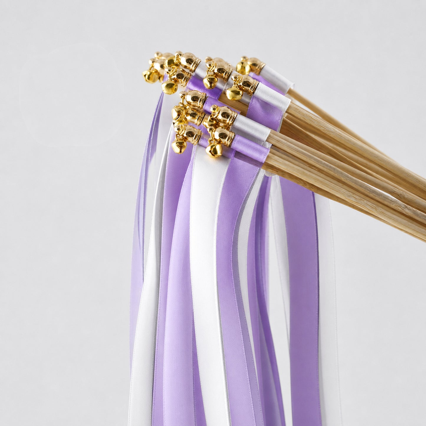 White, Lilac and Wisteria Handmade Ribbon Wands - Lavender Garden Wedding Send-Off