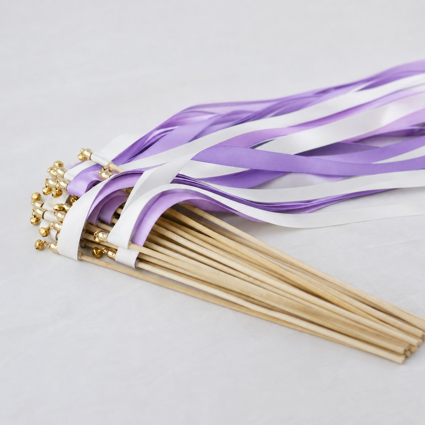 White, Lilac and Wisteria Handmade Ribbon Wands - Lavender Garden Wedding Send-Off