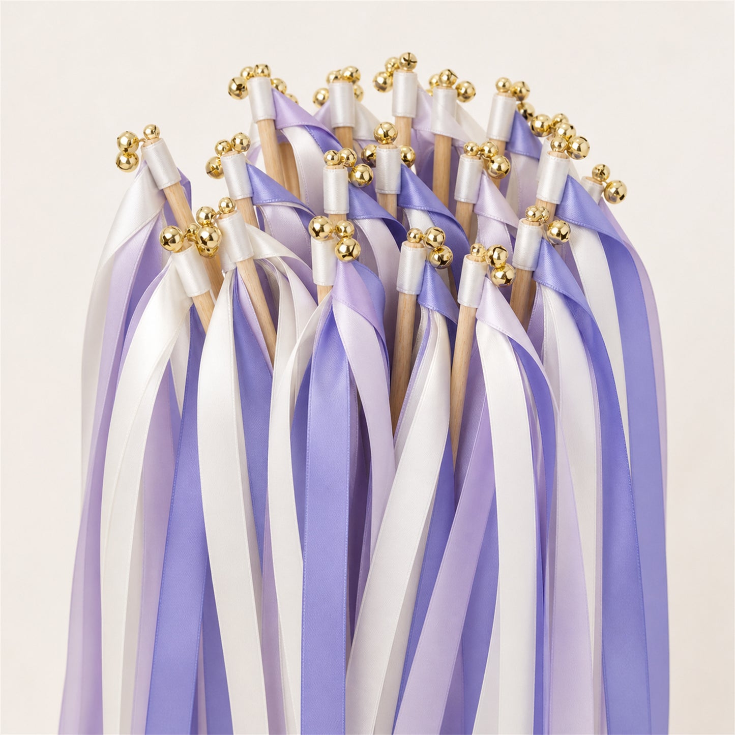 White, Lilac and Wisteria Handmade Ribbon Wands - Lavender Garden Wedding Send-Off