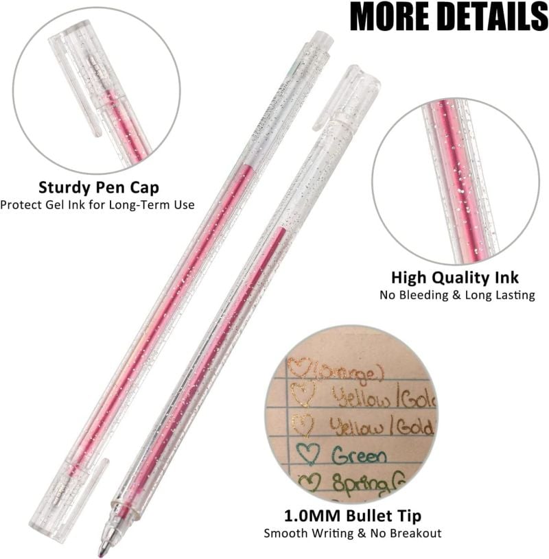 Glitter Gel Pens | Metallic Ink Pens | Smudge-Resistant Sparkle Finish | SparkleInk