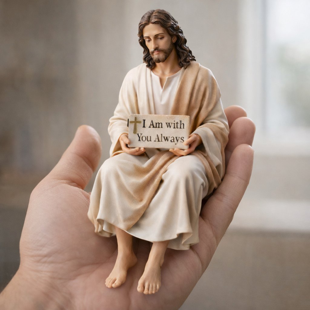 Handcrafted Jesus Figurine Desk Companion for Home Decor & Gifts