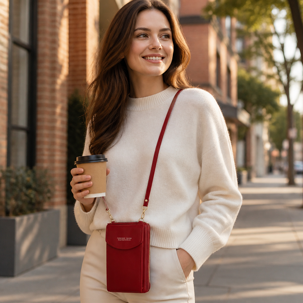 AeroStride – Slim Crossbody Phone Bag with Built-In Card Wallet