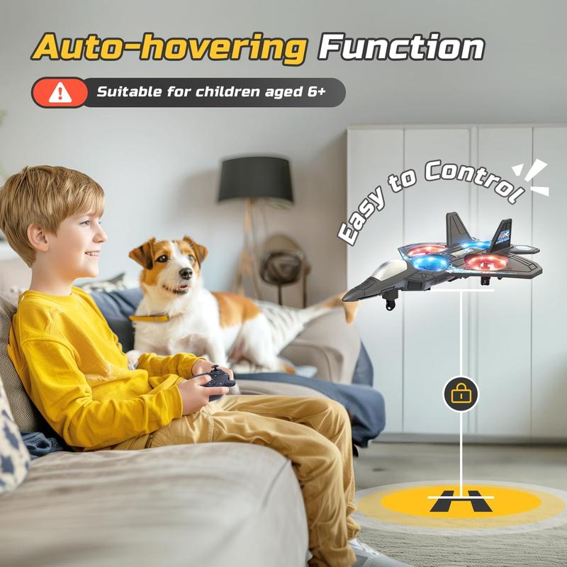 Kids RC flying toy, durable EVA foam fighter jet with multiple flying modes
