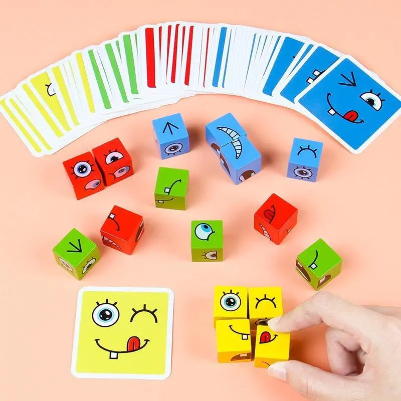 Arvilaro 3D Facial Expression Wooden Puzzle Game