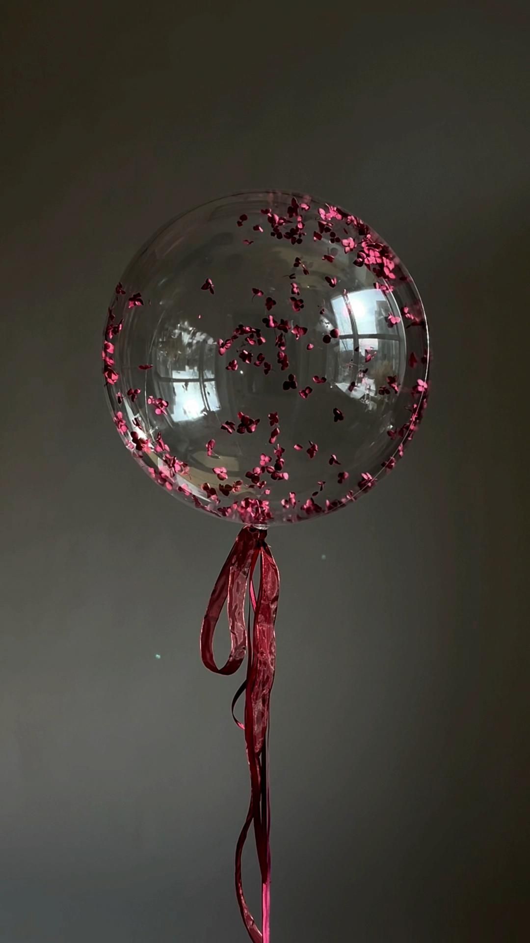 DIY Floating Floral Balloon Kit (10 Sets) / Bobo Balloons with Preserved Hydrangea Petals & Ribbon