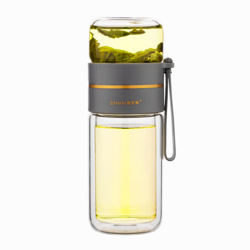 Insulated Reusable Water Bottle with Built-in Tea Infuser for Hot & Cold Beverages