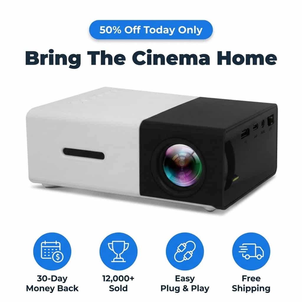 Portable Mini Projector - Movies Anywhere