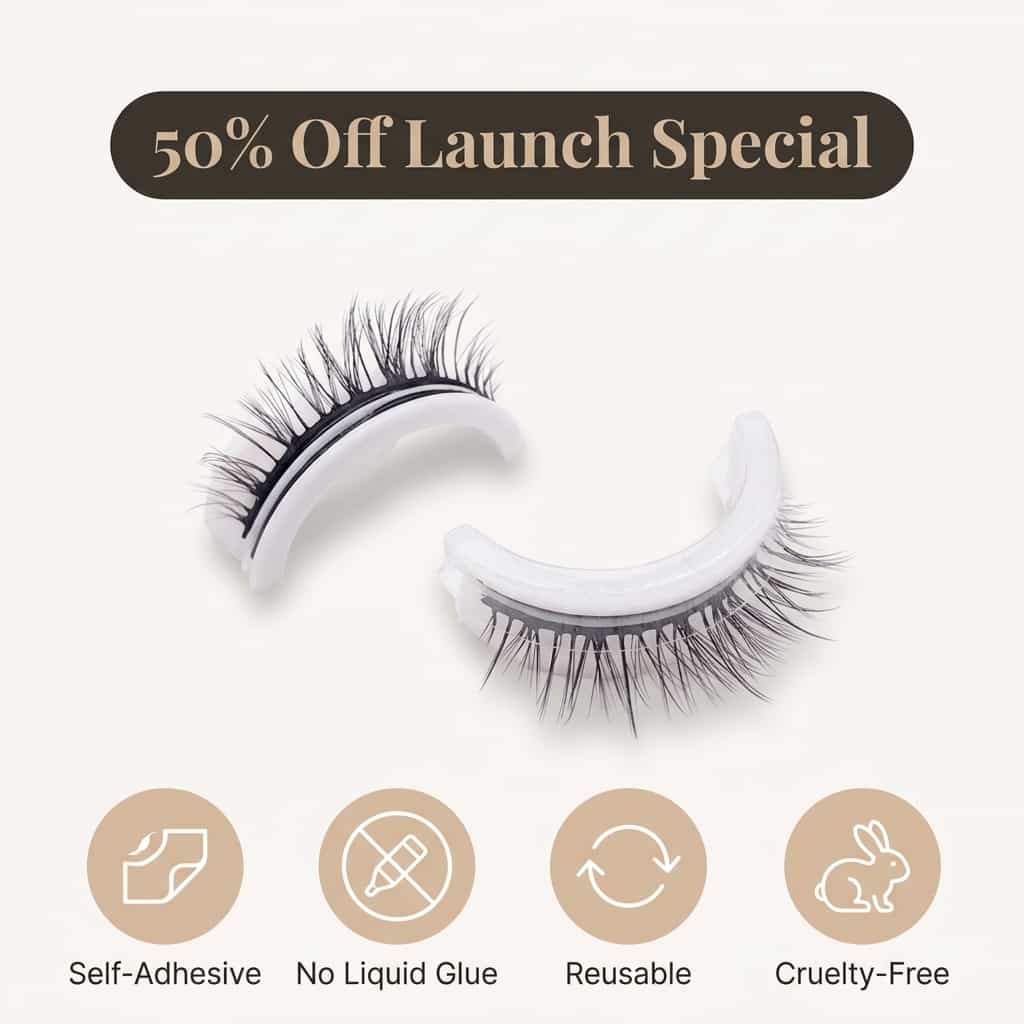 Reusable Self-Adhesive Lashes – Washable & Reusable
