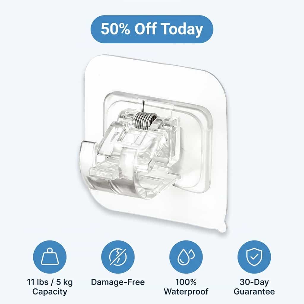 5cm Damage-Free Wall Hooks for Organization & Home Decor