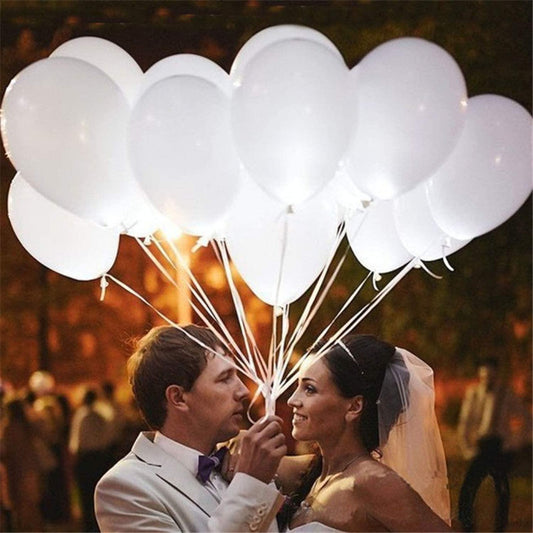 100 Pack | 12'' White Latex LED Light Up Balloons Glow Party Decor Ideas - If you say i do