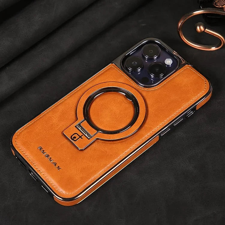 iPhone LuxeLeather Metal Stand Case