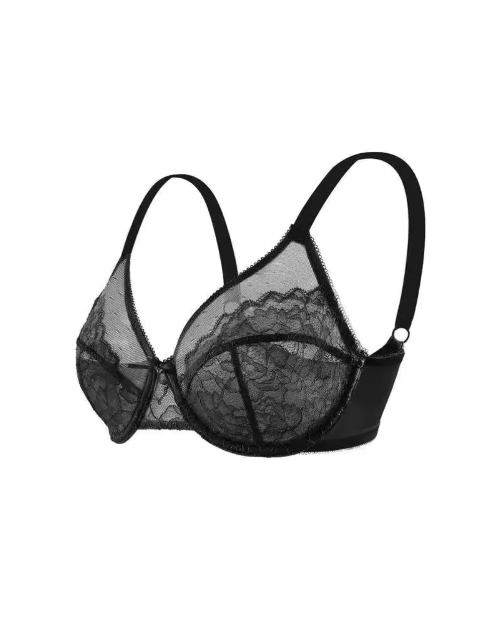 CurveLuxe — Lace Support Bra with Adjustable Straps