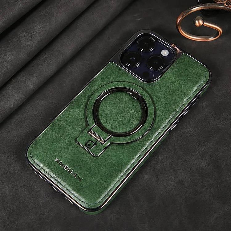 iPhone LuxeLeather Metal Stand Case