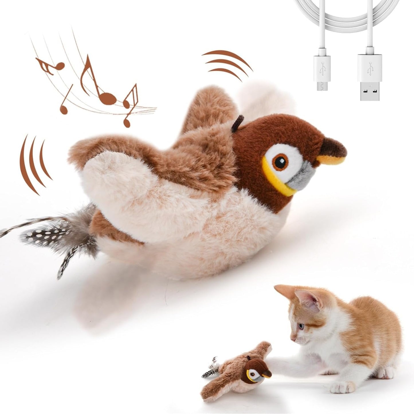 FierceFlyer — Interactive Cat Toy Bird with Flapping Wings & Rechargeable Design