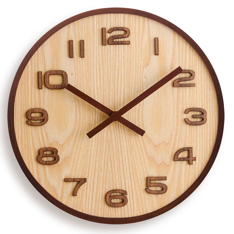 LuxeChronos - Walnut Wood Wall Clock
