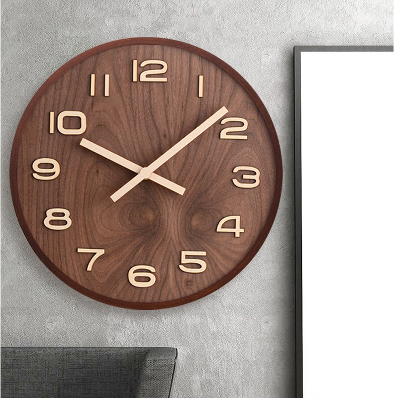LuxeChronos - Walnut Wood Wall Clock
