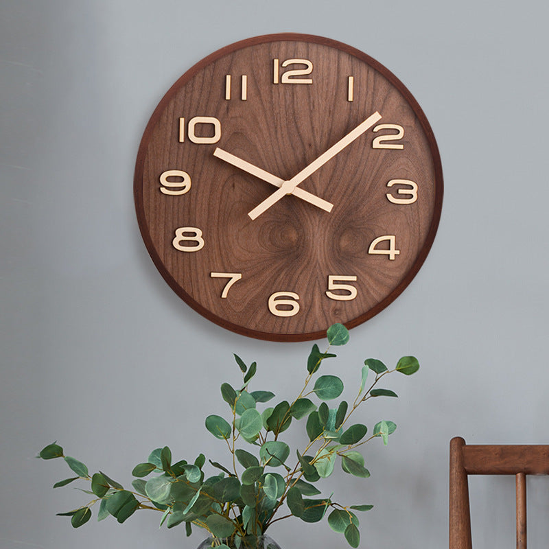 LuxeChronos - Walnut Wood Wall Clock